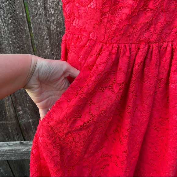 Red Orange Kate Spade Lace Dress Sleeveless Sz 8 - Picture 4 of 8